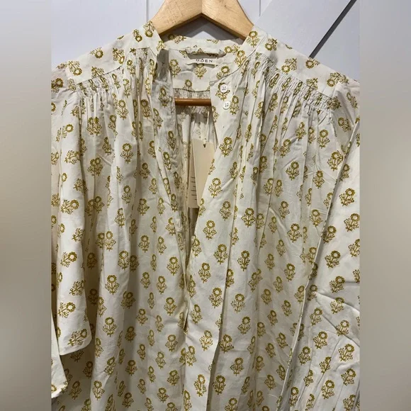 NWT DOEN Opal Dress in Cream Sunflower Block Print - XS - Picture 3 of 8